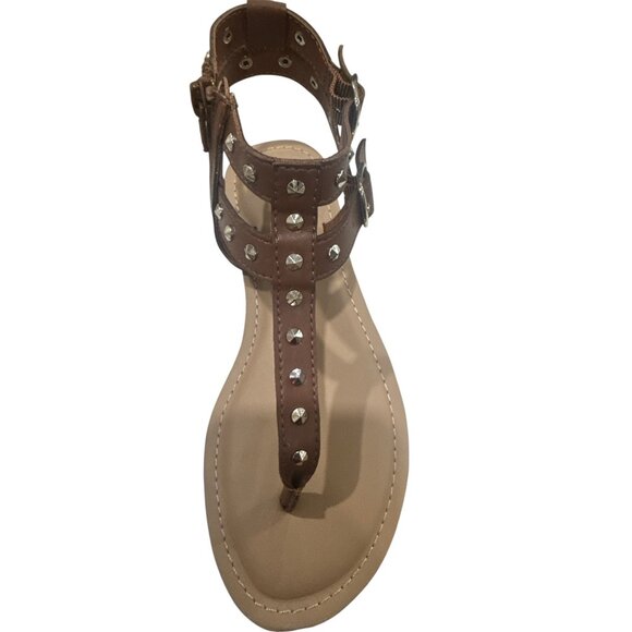 Sun + Stone Olindaa Brown Studded T-Strap Gladiator Sandals - Picture 5 of 5